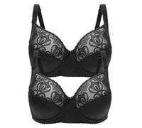2 Pack Underwired Bra Serenada by Felina 205294 34-44 B-H Black and White