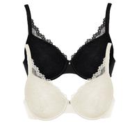 2 Pack Underwired Spacer Bra Leni by VIANIA 204460 32-44 B-G Black Champagne