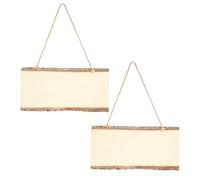 2 Pack Unfinished Wood Signs for DIY Projects, 12x25cm Hanging Blank Wooden Plaques with Rope, Rustic Wooden Board for Painting, Writing, Engraving - Ideal for Café, Bar, Holiday, Home Decor