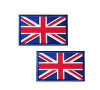 2 Pack United Kingdom Flag Patch Iron on Union Jack Flag Patches UK National Flags Embroidery Patch Hook Loop Iron On Embroidery Britisher Flags Embroidered Patches