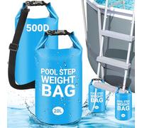 2 Pack Universal Pool Step Weights 40L 500D PVC Pool Ladder Weights for Above Ground Pools, Heavy-Duty Swimming Pool Sand Bags Foldable Waterproof Dry Bag Backpack, Easy & Quick Fill 100lbs Sand