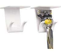 2 Pack Universal Razor Holder Stand Compatible with Gillette Harry's Dorco & More, No-Slip Shower Bathroom Organizer, Space-Saving Razor Storage Hook for Men Women (White)