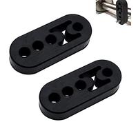 2 Pack Universal Rear Exhaust Repair Hanger Bracket, Universal Rubber Exhaust Mount Bracket Car, Duty Rubber Exhaust Mount Brackets Hangers for Protecting Car Exhaust System (4 Holes - Black)