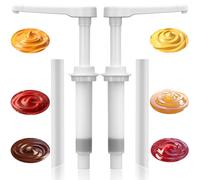 2-Pack Universal Replacement Pumps for Nacho Cheese Hot Fudge Syrup Dispensers, Compatible with 2.8Qt, 4.3 Qt, 7.4 Qt Sauce Warmer Dispenser, Food Grade White Plastic
