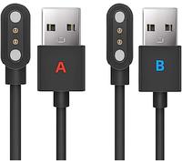 [2 Pack] Universal Smart Watch Charger Magnetic, VeryFit / da fit Smartwatch Accessories 2 Pin Replacement Charging Cable Compatible All 2.54mm - 2.84mm-Pin-Pitch Smart watch (Model A&B Only one Fit)