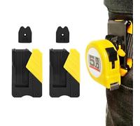 2 Pack Universal Tape Measure Belt Clip, Quick-Draw Quick-Lock Low-Profile Measuring Tape Holder Set for Pouch Pocket, Electrician Carpenter Plumber Accessories (Yellow)