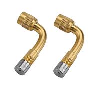 2 Pack Universal Tire Valve Extension,90 Degree Tire Schrader Valve Stem Extension Brass Adaptor Compatible for Passenger Cars, Stroller, Bicycles, Motorcycles, Trailers