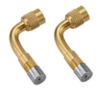 2 Pack Universal Tire Valve Extension,90 Degree Tire Schrader Valve Stem Extension Brass Adaptor Compatible for Passenger Cars, Stroller, Bicycles, Motorcycles, Trailers