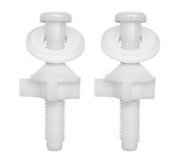 2 Pack Universal White Plastic Toilet Seat Screws Replacement, Toilet Seat Hinges Bolts and Nuts For Top Mount Toilet lid Fastener Parts Kit