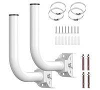 2 Pack Universal Wireless Bridge Mount-Outdoor Pole & Wall-Mount Bracket, Weather Resistance Mast Pole Mount, Attic Roof Wall Outdoor Mounted Pipe with Loops and Screws