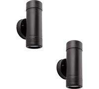 Loops 2 PACK Up & Down Twin Outdoor Downlight - Dimmable 2 x 7W GU10 LED - Black Loops Black