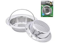 2 Pack Upgrade Kitchen Sink Strainer with Handle, Premium Stainless Steel Sink Garbage Disposal Stopper Mesh Basket, Stainless Steel Kitchen Sink Basket Strainer, Wide Rim 4.33" Diameter Large