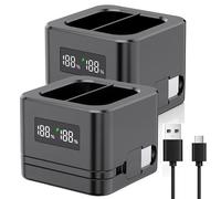 2 Pack Upgraded,Ring Batteries Charger,A Charger Compatible with Ring Batteries,LED Digital Display,Dual Charging,for Doorbell Camera 2/3/4,3Plus,Ring Spotlight/Stick Camera