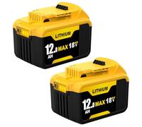 2 Pack Upgraded to 12000mAh Lith-ion 18V Replacement for Dewalt Battery Compatible with Dewalt 18 Volt Battery DCB184 DCB182 DCB181 DCB180 DCB201 DCB200 DCB204 (2)