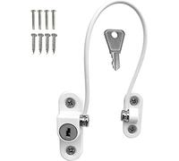 2 Pack UPVC Window Cable Restrictor Lock with Screws, UPVC Children Window Security Wire Latch with Keys, Cable Restrictor Lock for UPVC, Perfect for Home Public and Commercial Applications, White