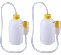 2 Pack Urinals for Men, 1700ML Plastic Pee Bottles for Men, Male Urines Bottle with Lid, Handle, Spill Proof, Long Tube, Male Urinals, Pee Container Men, Portable Urinal for Men, Elderly (White)