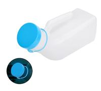 2 Pack Urinals for Men with Glow Lid in The Dark,1000ml Male Urinal Pee Bottle with Spill Proof Screw Green Cap for Travel & Urine Collection(Blue)