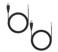 2-Pack USB 2.0 Male to 2-Pin Bare Wire Cables, 1M Length, DIY USB Power Data Cable for Custom Installation and Repairs, Pure Copper Conductor, High-Speed Data Transfer up to 480Mbps
