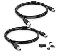 2 Pack USB B MIDI Cable for Instruments 3 FT, USB A to B Printer Cable, USB 2.0 Type A to USB B Male Lead, USB Printer Cable USB Audio Interface for MIDI Keyboards, Controllers, Digital Pianos