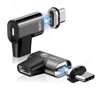 2 Pack USB C 140W Magnetic Adapter 24 Pin Right Angle 90 Degree with Video 20Gbps 8K 60Hz for Thunderbolt 3 MacBook Pro/Air, Tablet, Laptop, Cell Phone