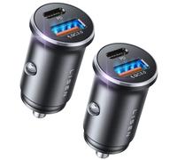 2 Pack USB C Car Charger, PD30W&QC18W Fast Car Charger All Metal Cigarette Lighter USB Charger, LISEN USB Car Charger Adapter Compatible with iPhone 14 13 12 Pro Max, Samsung S22/21/20, iPad