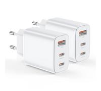 2 Pack USB C Charger 30W 3-Ports Plug Charger USBC Type C Fast Charge Carwaterer Multiple Fast for iPhone 16 15 14 13 12 11 Pro MAX XR XS 8 7, iPad, Samsung