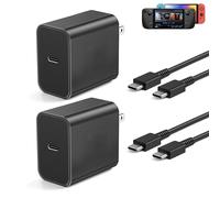 2-Pack USB-C Charger for Nintendo Switch, for Steam Deck Switch OLED PS5 Xbox Controller, USB-C AC Adapter Power Supply for Switch with 5FT Charging Cable, Type C PD 3.0 Fast Charging