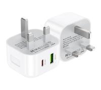 2 Pack USB C Charger Plug, 20W KRSEUB Fast Charger Adaptor Compatible with Apple iPhone 16/16 Plus/15/14/13/12/11Pro/Pro Max/XS Max/XS/XR/X/SE 2022/iPad/AirPods, USB C Wall Charger Plug Adapter UK