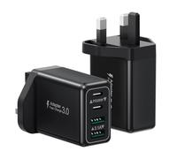 2-Pack USB C Charger Plug, 40W 4-Port USB C Plug Fasr Charge UK, Dual USBC Power Adapter+ QC USB Wall Plug, Mutil Type C Charging Plug for iPhone 16 15 14 13 12 11 Pro Max Plus, Samsung Galaxy S24