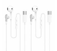2 Pack USB C Earphones for Google Pixel 10A/10 Pro XL/Pixel 9A/Pixel 9/Pixel 9 Pro XL Fold Type C Wired Earbuds with Volume Control, HiFi Stereo Sound & Deep Bass, In-Ear Digital Headphones (WHITE)