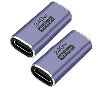 2 Pack USB C Female to Female Adapter 40Gbps Data Transfer 8K@60Hz Video Display 240W Power Delivery Compatible with USB4 Thunderbolt 3/4 Macbook iPad USB C Devices