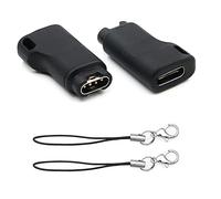 2 Pack USB-C Female to for Garmin Smart Watches Charging Connector Male Adapter, Type C to Charging Adapter for Garmin Instinct 2 Solar/Fenix 5/6/ 5 Plus /6X/Venu/Vivoactive 3/Fenix 7 7X//EPIX,Black