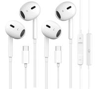 2 Pack USB C Headphones for iPhone 15, Wired in-Ear Earphones Type C Earbuds with Mic & Volume Control Compatible with iPhone 16/15 Pro/Pro Max, iPad Pro, Most USB C Jack Device
