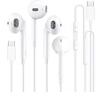 2 Pack USB C Headphones for iPhone 16/15 Pro Max 15 Plus Pad Pro In-Ear Earphones with Cable Type C, Microphone, Volume Control for Galaxy S23 S22 S21 S20 A53 A54 A34 Google Pixel 8 7 6A 5 4 One Plus