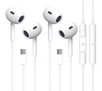 2 Pack USB C Headphones for iPhone 16/15, Type C Headphones Wired HiFi Stereo Earphones with Microphone and Volume Control, In-Ear USB C Headset