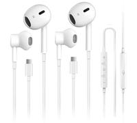 2 Pack USB C Headphones for iPhone 16, Type C Earbuds Wired Earbuds with Microphone & Remote Control Noise Cancelling Earphones, Compatible with iPhone 16 Pro Max, iPad Pro, Most USB C Jack Devices