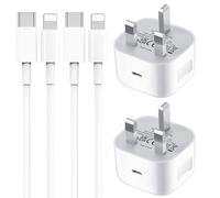 2 Pack USB C Plug for iPhone Charger, Type C Fast Charger Plug and Cable for iPhone Fast Charger Lead and Plug Fast Charge for Apple iPhone 14/14 Pro/13/13 Pro Max/12/12 Pro/11, USBC Plug UK and Wire