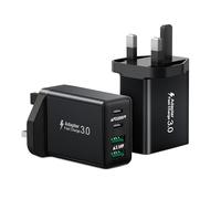 2-Pack USB C Plug, Multi USB Plug UK 40W 4-Port Fast Charger Plug Dual PD Power Adapter+ QC Multiport Wall Plug Double Type C Charging Plug for iPhone 16 15 14 13 12 Pro Max, iPad