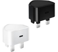 2-Pack USB C Plug UK, 25W Fast Charger Plug Type C Charging Plug for iPhone 17 16 15 14 13 12 11 Pro Max Plus, iPad, Samsung S25 S24, USBC Plug Fast Charge Head USB C Power Adapter PD 3.0 Wall Plug