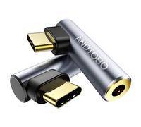 [2 Pack] USB C To 3.5mm Audio Adapter, HiFi Stereo Audio , USB Type C to 3.5mm Female Headphone Jack Dongle Aux Adapter for iPhone 17 16 15 Pro Max, iPad Pro/Air, Macbook Pro/Air, Galaxy S24, Ect.