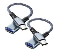 [2 Pack] USB C to USB 3.1 Adapter, Type C Male to Female USB 3.1 OTG Cable, for Thunderbolt3, iphone 17 Air Pro Max, iphone 16 15 Plus Pro Max, MacBook Pro/Air, Samsung and More C-port Device -Grey.