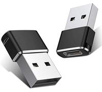 (2 Pack) USB C to USB A Adapter, Type C to USB A Cable Converter for iPhone 17/17 air/17 Pro/17 Pro Max/16e/16/16 Pro Max/16 Plus/15 Pro Max/15+/iPad Pro 13 (BLACK)