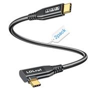2 Pack USB C to USB C Monitor Cable 8K@60Hz, Right Angle USB C Video Cable, 40Gbps USB C High Speed Data Transfer, USB C 3.2 Gen 2x2, 240W Fast Charge for iPhone 16, MacBook Pro, iPad, Lenovo, 2FT