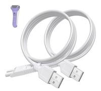 2 Pack USB Charging Cable for Remington Electric Shaver Model WDF5030A, WDF4816NA, WDF4821US, WDF4825 Only- Women’s Electric Shaver & Trimmer Replacement Charger Cord, White