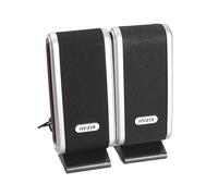 2-Pack USB Computer Speakers, Stereo 3W x 2, USB Powered, 3.5mm Audio, Plug-and-Play for Desktop PC & Laptop, Silver Grey