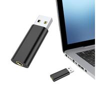 2 pack USB to 3.5mm Jack Audio Adapter, External Sound Card, DriverFree Sound Card, Portable USB Audio Interface for League of Legend, Headset, Headphone