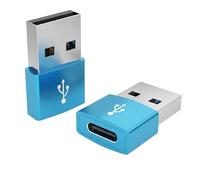 [2 Pack] USB to USB C Adapter for i-Phone 16 15, PD 20W USB-C Type C Fast Car Charger Adapter Plug for i-Phone 14, 13, 12, 11, Sam-sung S24, S23, S22 S21 S20 and More (Blue)