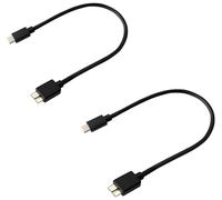 2-Pack USB Type C to USB 3.0 Micro-B SuperSpeed SYNC Data Transfer Cable Compatible with WD Seagate Toshiba External Hard Drive SSD Lenovo Dell Laptop Mac Macbook iPad Pro Samsung Pixel (20cm)