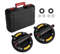 2 Pack Vacuum Suction Cup,Heavy Duty Glass Suckers Lifters,Powerful Industrial Glass Vacuum Suction Cup for Granite, Tile, Glass Lifting,8 inch Suction Cups With Plastic Box 220lbs Load Capacity