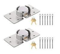 2 Pack Van Door Padlock Keyed Alike Heavy Duty Solid Steel Hasp 73MM Garage Shed Door Lock Security Padlock Nut with 4 Keys for Trucks, Gates, Vans